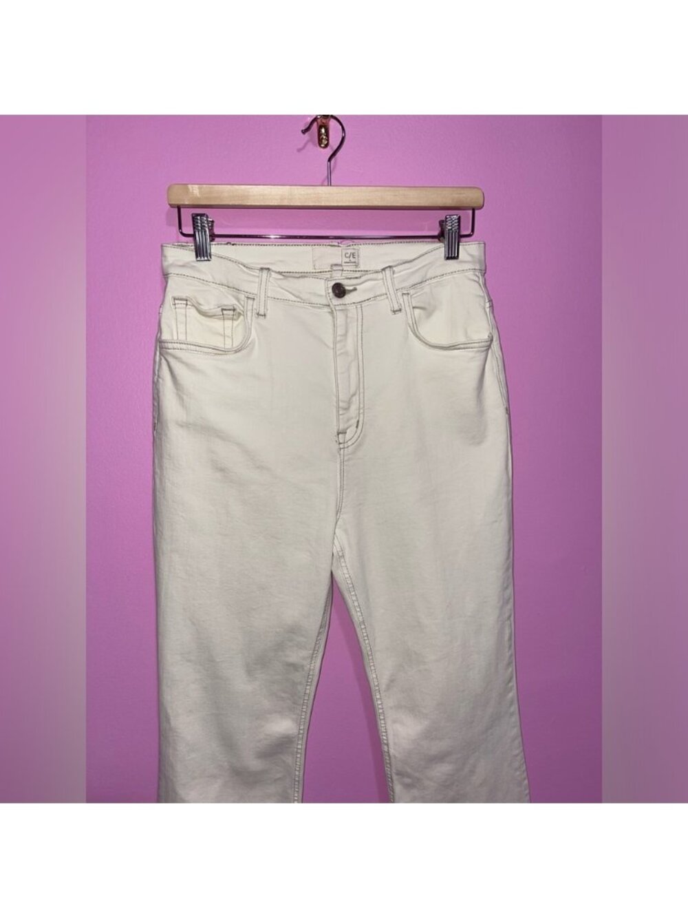 Current/Elliott Jeans Women’s Size 31 Off-White Denim Bootcut High Waisted - Picture 3 of 11